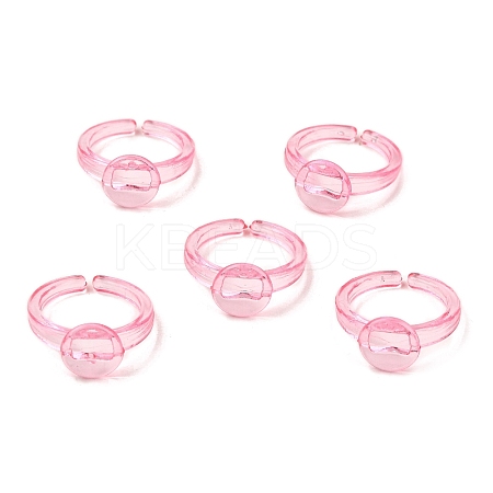Children's Transparent Plastic Open Cuff Ring Components KY-C022-01A-1