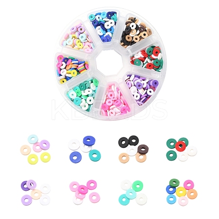 1200Pcs 8 Colors Handmade Polymer Clay Beads CLAY-YW0001-15B-1
