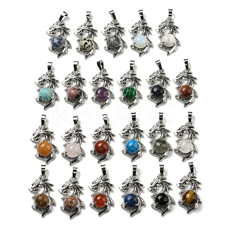 Natural & Synthetic Mixed Gemstone Pendants G-G111-01P-1