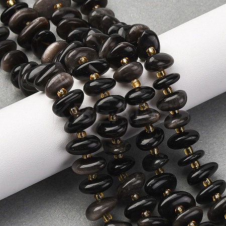 Natural Obsidian Beads Strands G-RM250109-A5-1