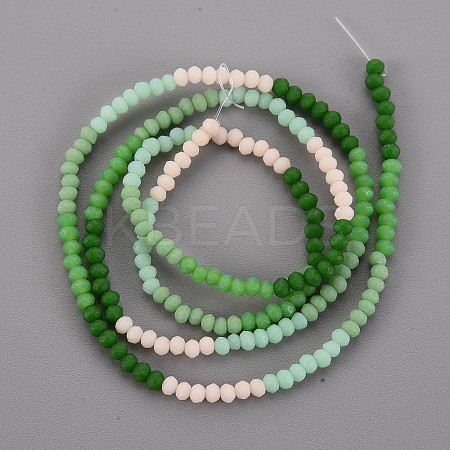 Opaque 7 Colors Frosted Glass Beads Strands FGLA-T002-02A-A02-1