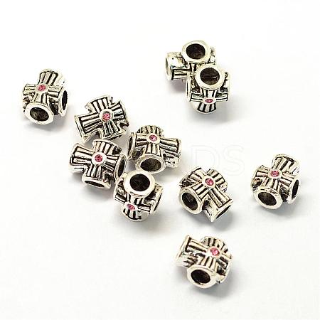 Alloy Rhinestones European Beads PALLOY-Q313-10D-1