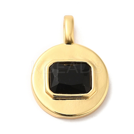 Brass with Cubic Zirconia Pendants KK-K339-01G-04-1