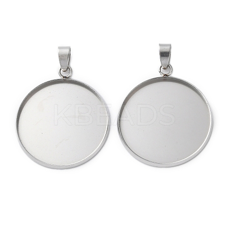 304 Stainless Steel Pendant Cabochon Settings X-STAS-L282-010P-09-1