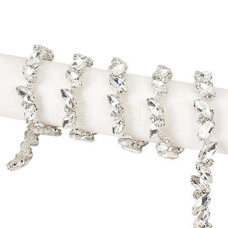 3 Yards Glass Rhinestone Chains DIY-DR0002-10E-1