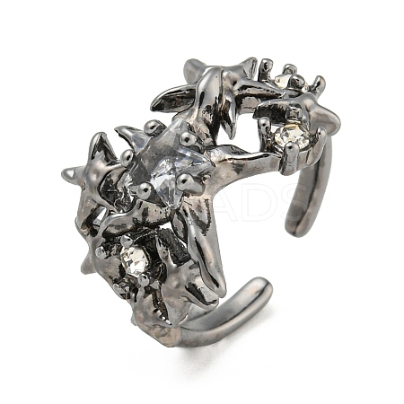 Star Zinc Alloy Open Cuff Ring LS-RJEW-Z048-01B-04-1