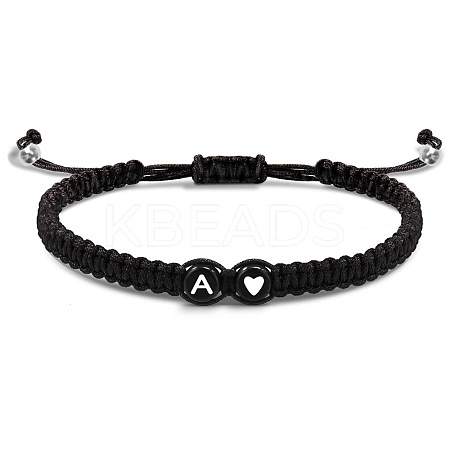 304 Stainless Steel Alphabet Beads Braided Bead Bracelets RY3090-1-1
