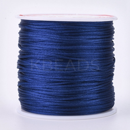Round Nylon Satin Rattail Cord NWIR-WH0009-15A-10-1
