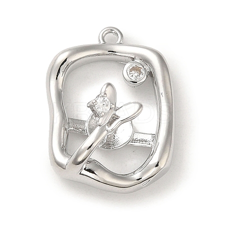 Brass Micro Pave Cubic Zirconia Pendants KK-H455-32P-1