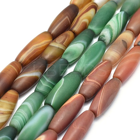 Natural Striped Agate/Banded Agate Beads Strands TDZI-O003-36-1