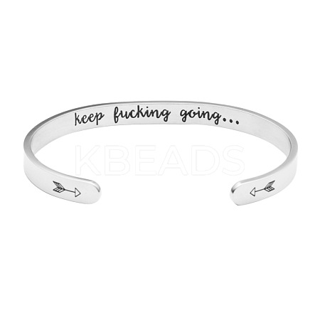 Inspirational 304 Stainless Steel Cuff Bangles FS-WG30F15-03-1