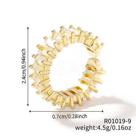Brass Glass Cuff Rings ZQ1341-9-1