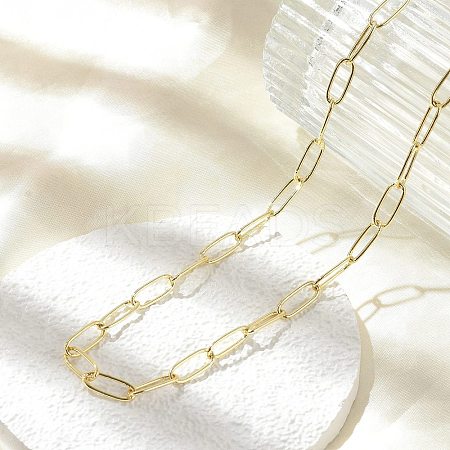 Brass Paperclip Chain Necklaces NJEW-A042-17G-04-1