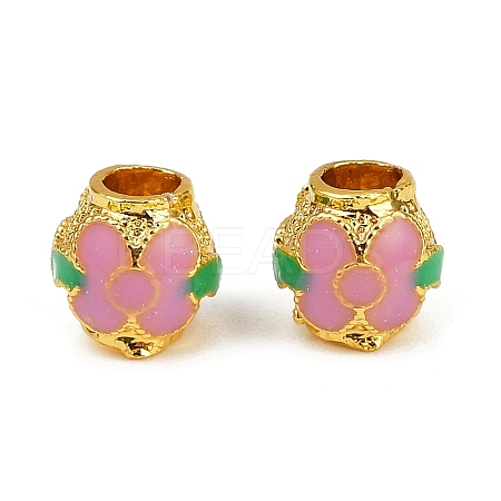 Brass Enamel Beads KK-Q081-06MG-1
