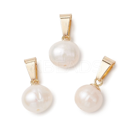 Natural Cultured Freshwater Pearl Potato Charms PALLOY-JF04890-01-1
