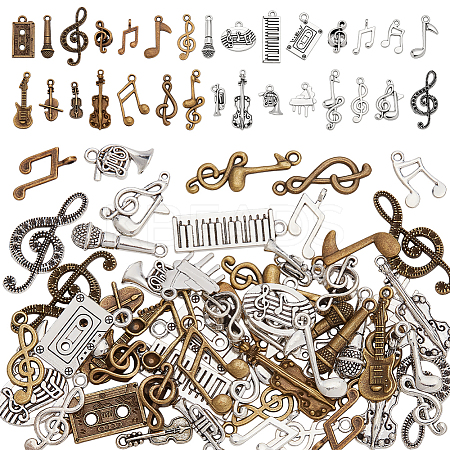 60Pcs 30 Styles Tibetan Style Alloy Pendants FIND-WR0012-37-1