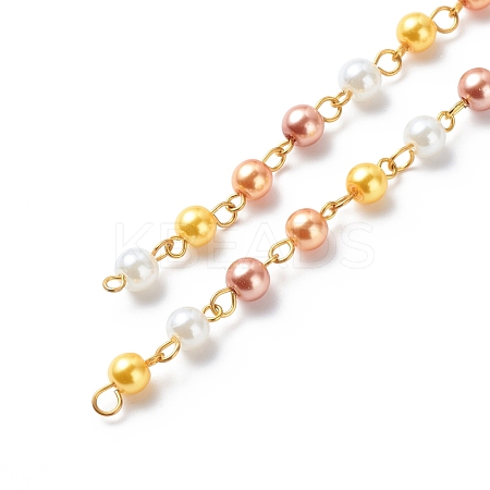 Handmade Glass Pearl Beaded Chains AJEW-JB01136-04-1