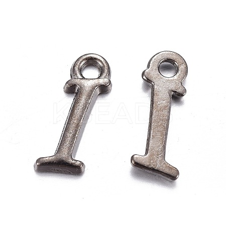 Gunmetal Plated Alloy Letter Pendants LS-PALLOY-J718-01B-I-1