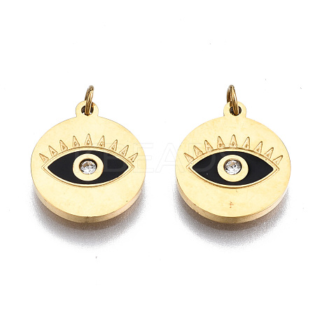 316 Surgical Stainless Steel Enamel Charms STAS-S116-381A-G-1
