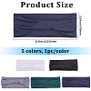 5Pcs 5 Colors 95% Polyester & 5% Spandex Yarns Exercise Elastic Headbands OHAR-CY0001-12-2