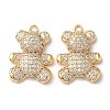 Real 18K Gold Plated Brass Micro Pave Cubic Zirconia Pendants KK-Q779-07G-01-1