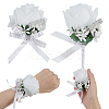 2Pcs 2 Styles Polyester & Resin Artificial Rose Boutonniere AJEW-AR0004-97-1