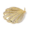 Rack Plating Brass Micro Pave Clear Cubic Zirconia Pendants X-KK-E110-03G-2