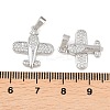Brass Micro Pave Clear Cubic Zirconia Pendants KK-G549-18C-P-3