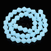 Imitation Jade Frosted Glass Bead Strands EGLA-A039-J6mm-MD03-2