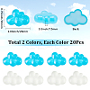 40pcs 2 Colors Luminous Transparent Resin Cabochons RESI-SC0006-59-2