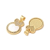 Brass Micro Pave Clear Cubic Zirconia Pendants KK-B083-16G-04-2