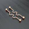 316L Surgical Stainless Steel Wavy Bar Industrial Barbell Cartilage Earrings FS-WG6688D-10-1