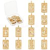 12Pcs 12 Style Brass Micro Pave Clear Cubic Zirconia Pendants KK-SC0003-01-1