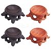 Gorgecraft 4Pcs 2 Colors Wood Crystal Ball Display Pedestal ODIS-GF0001-12-1