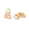 Rack Plating Brass Cubic Zirconia Charms KK-I684-04G-05-RS-2
