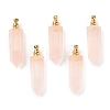 Faceted Natural Rose Quartz Pointed Pendants G-H252-F06-1