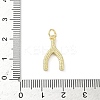 Brass Pave Natural Shell Wishbone Pendants KK-L239-005G-3