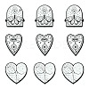 15Pcs 3 Styles Food Grade  Gothic Theme Silicone Focal Beads SIL-CJ0001-88-1
