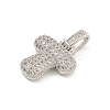Brass Micro Pave Clear Cubic Zirconia Pendants KK-B099-01P-T-2