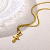 304 Stainless Steel Cross Pendant Necklaces for Women Men NJEW-Z063-02G-1