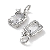 Brass Micro Pave Cubic Zirconia Charms KK-C051-10P-05-2