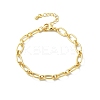 Brass Oval Link Chain Bracelets for Women Men BJEW-K273-15G-4