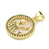 Brass Micro Pave Clear Cubic Zirconia Pendants KK-K354-04G-05-2