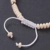 Natural Fossil Braided Bead Bracelets BJEW-O175-C12-3
