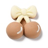 Cartoon Opaque Resin Cherry with Bowknot Cabochons LS-RESI-Q218-01E-1