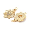 SHEGRACE Brass Micro Pave Clear Cubic Zirconia Pendants XGRQ2C465-405G-2