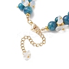 Brass & Natural & Synthetic Mixed Gemstone Chip & Round Beads Bracelets for Women BJEW-JB13151-02-4