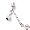 Anti-Tarnish Rhodium Plated 925 Sterling Silver Curb Chain Extender STER-G039-04D-P-1