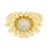 Brass Micro Pave Cubic Zirconia Cuff Rings RJEW-U030-03G-02-2