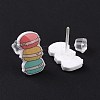 Colorful Acrylic Imitation Food Stud Earrings with Platic Pins for Women EJEW-F293-02A-2